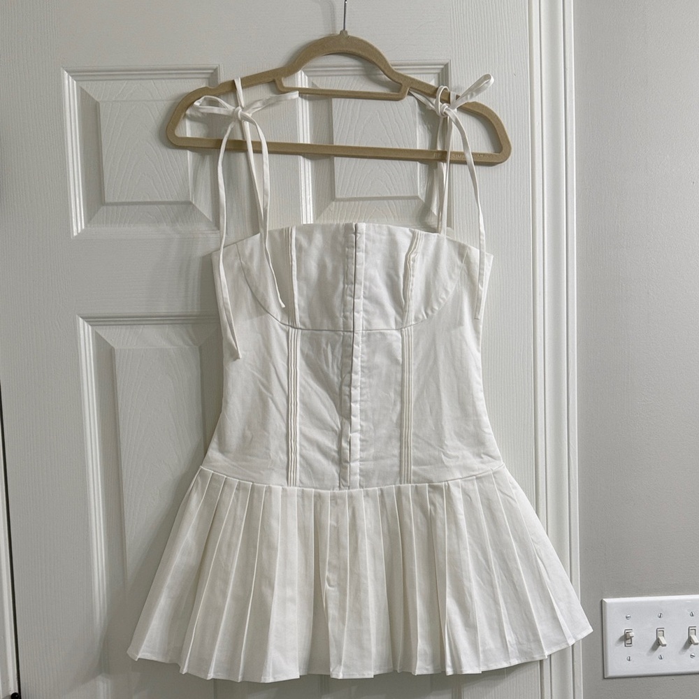 Edikted White Pleated Dress